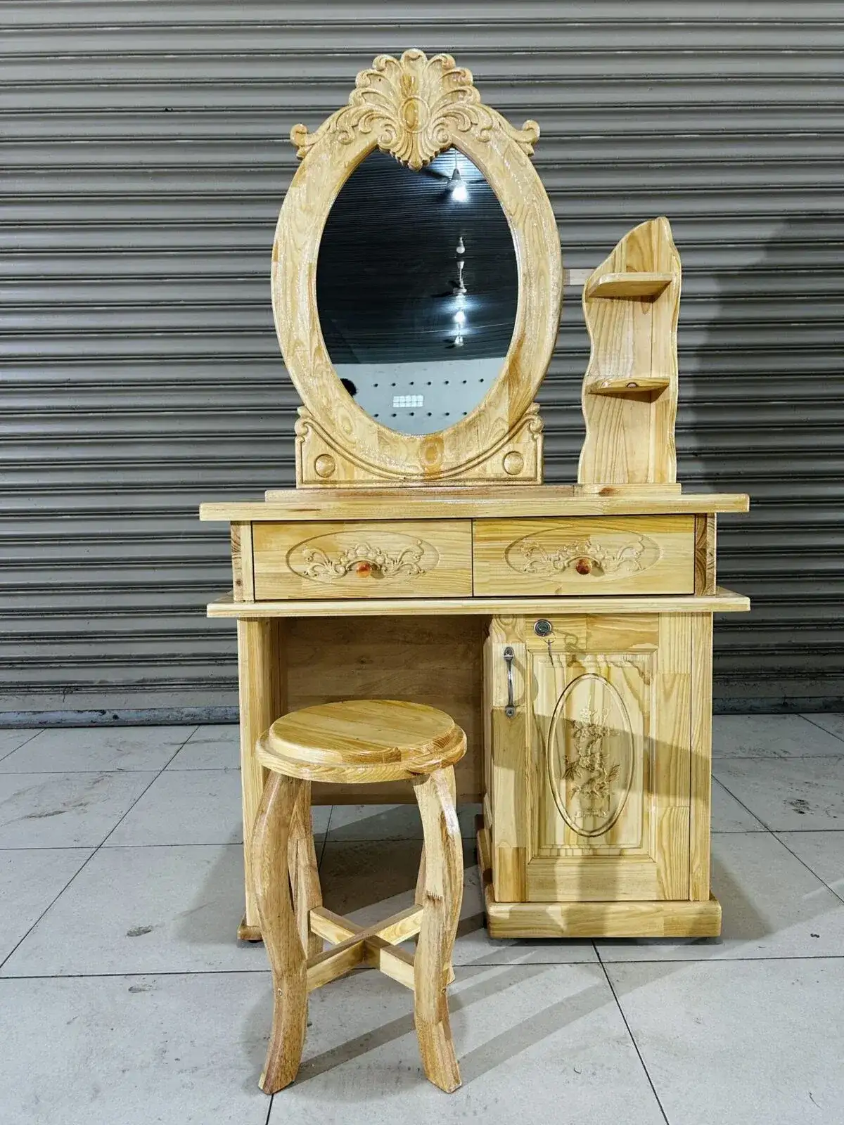 BÀN PHẤN GỖ THÔNG GHÉP TỰ NHIÊN