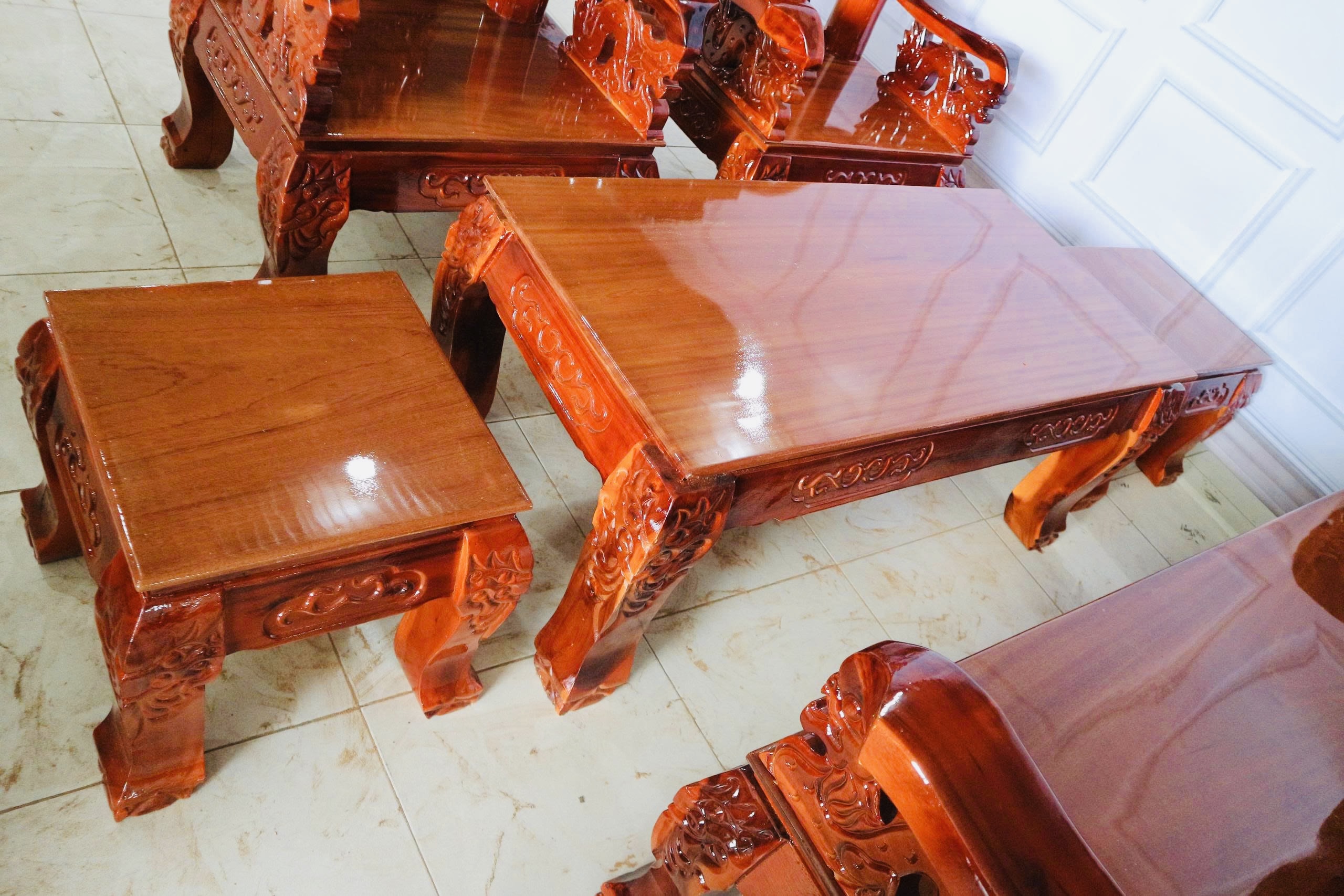 Alternative view of Bát Tiên Gỗ Tràm Mặt Xoan Đào Tay 12 – Bộ 6 Món Sang Trọng