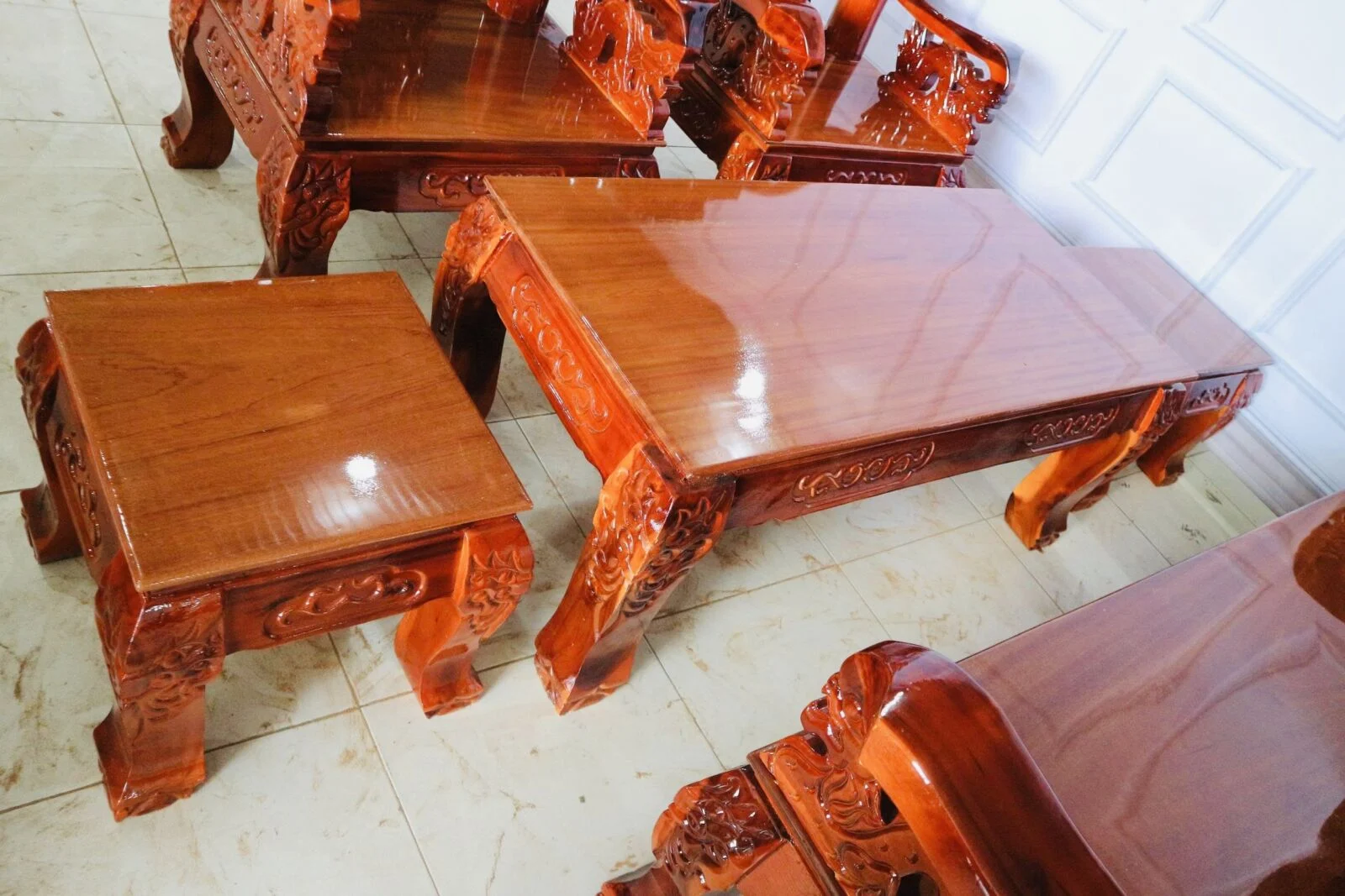 Alternative view of Bát Tiên Gỗ Tràm Mặt Xoan Đào Tay 12 – Bộ 6 Món Sang Trọng