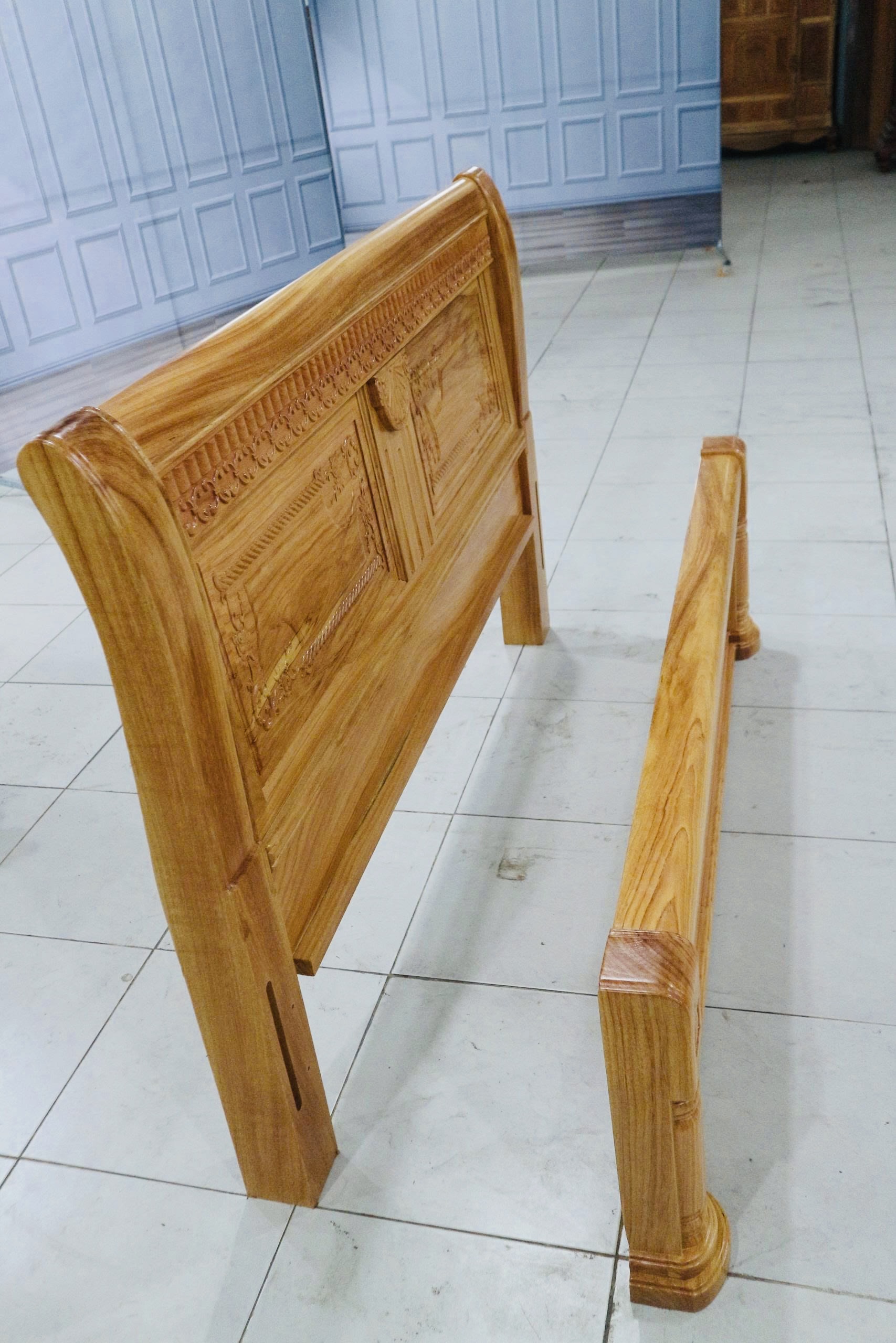 Alternative view of Giường Mẫu Bện Thừng Gỗ Gõ Đỏ