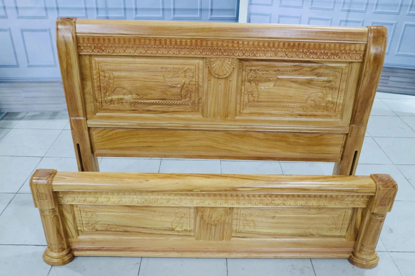 Giường Mẫu Bện Thừng Gỗ Gõ Đỏ