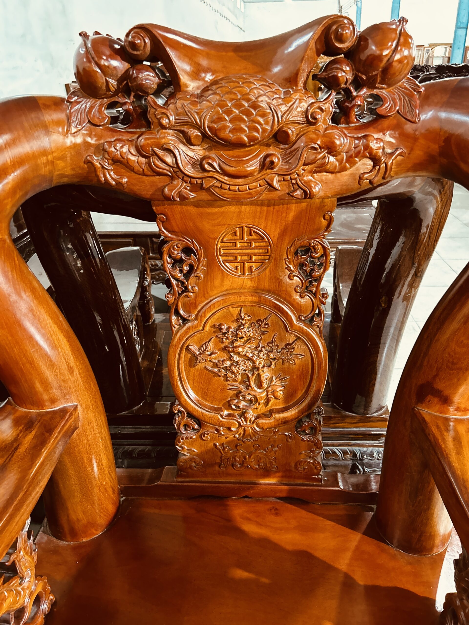 SALON TRIỆN GỖ GÕ ĐỎ VIỆT TAY 14 - 10 MÓN - Ảnh 7
