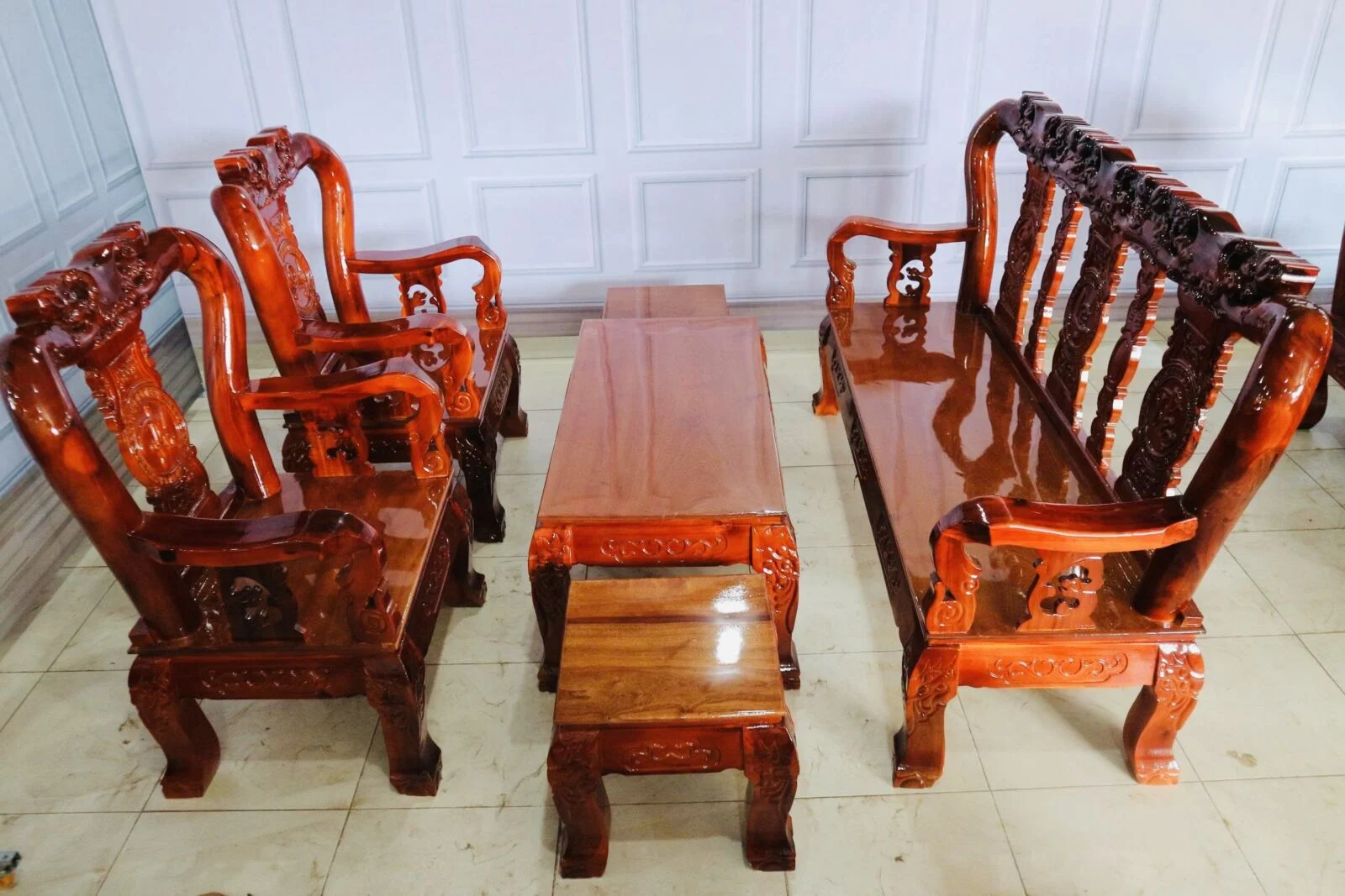 Salon Triện Tràm Mặt Xoan Đào Tay 8, 10, 12, 14cm – Bộ 6 món