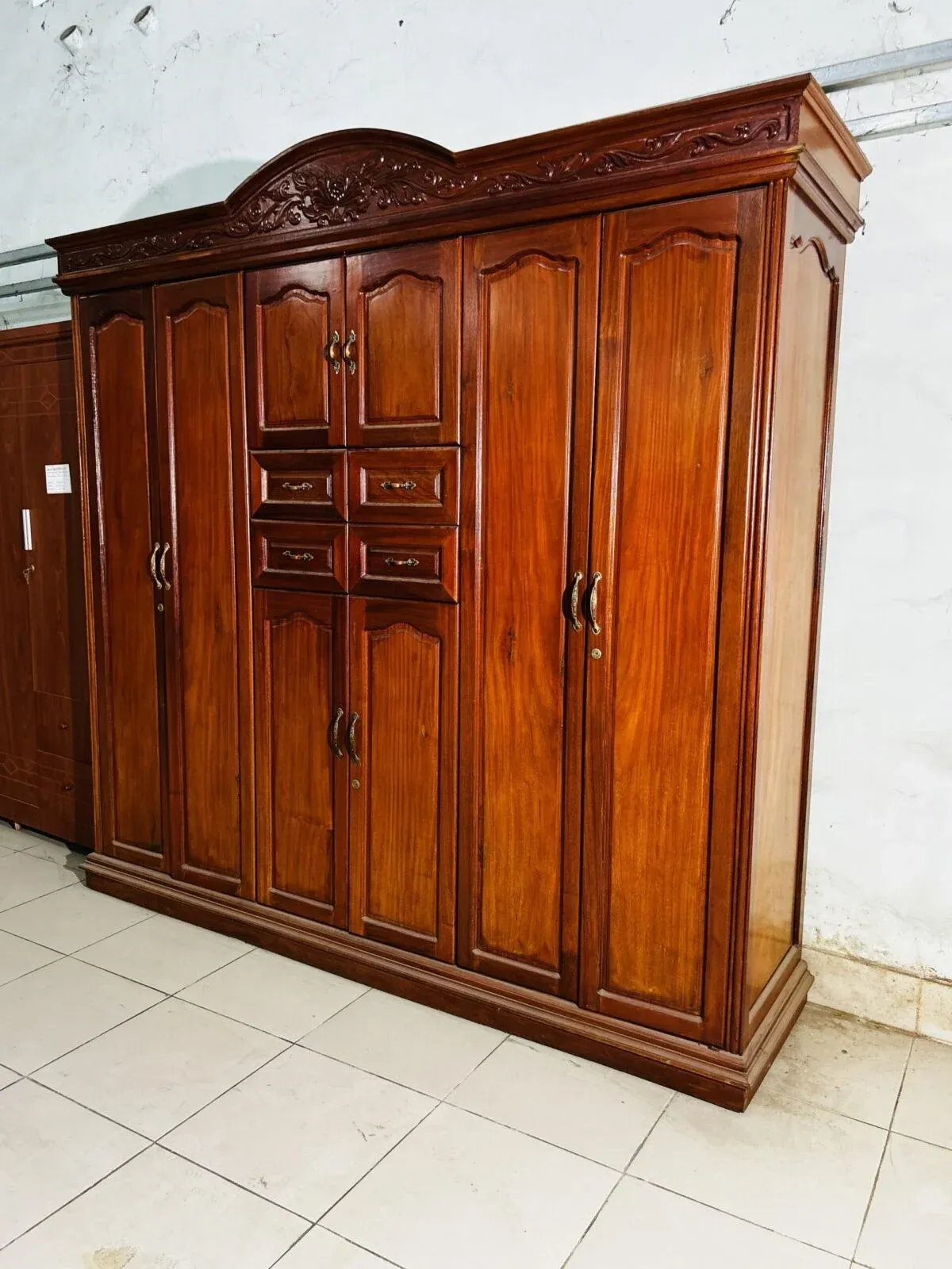 TỦ ÁO GỖ GÕ ĐỎ 6 CÁNH