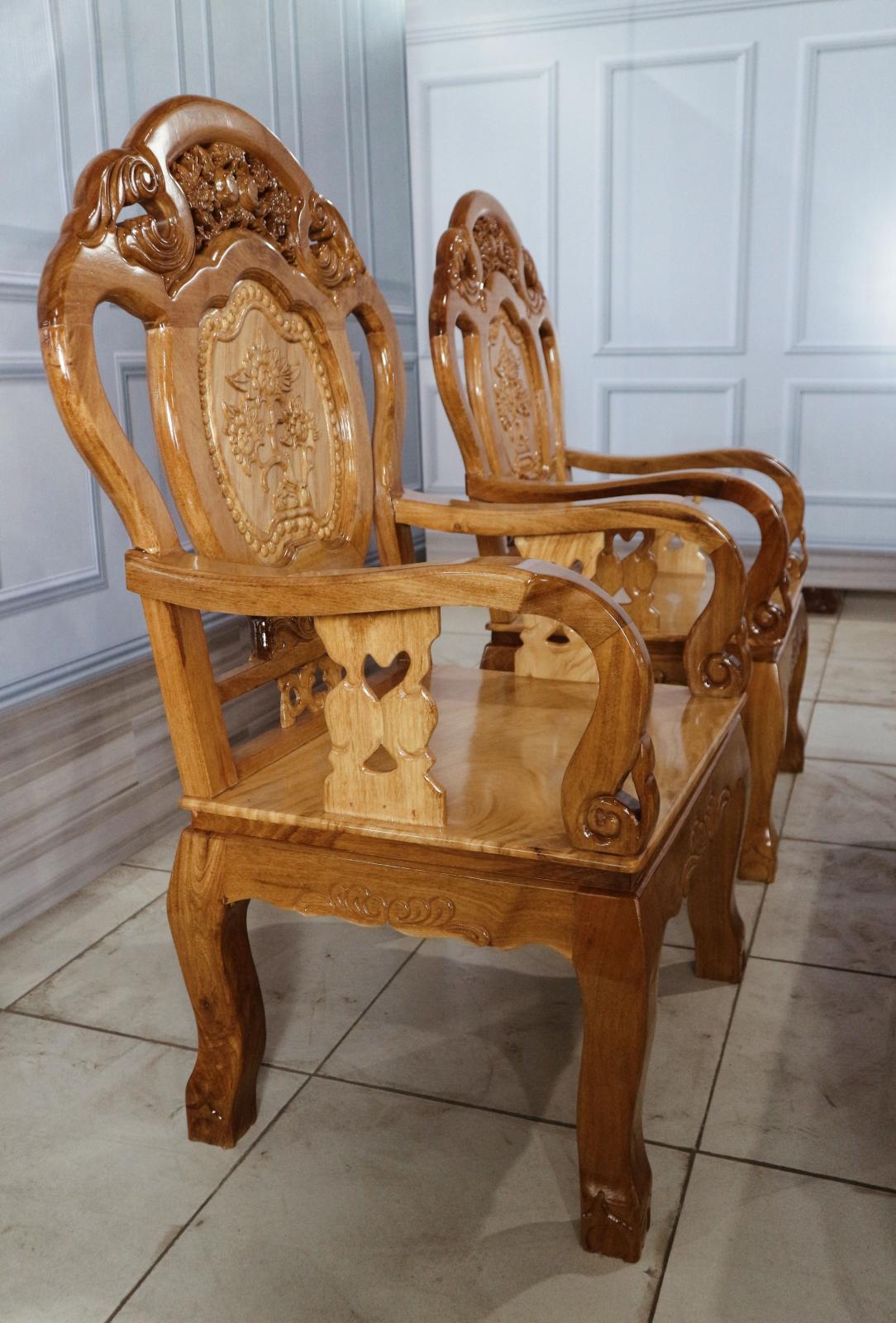 Salon Chuông Đào 6 Món Gỗ Căm Xe Mặt Gõ Đỏ - Ảnh 3