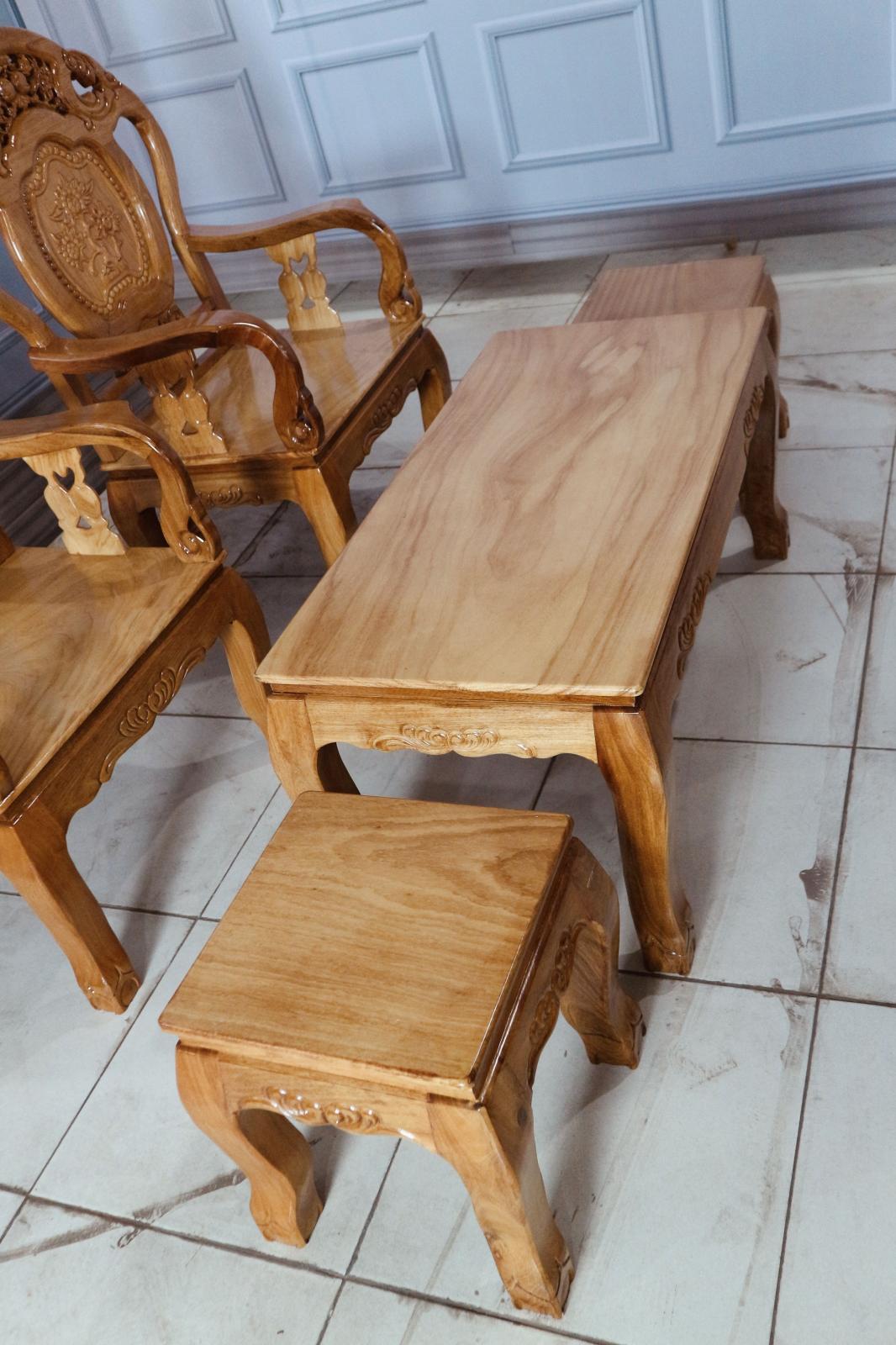 Salon Chuông Đào 6 Món Gỗ Căm Xe Mặt Gõ Đỏ - Ảnh 4