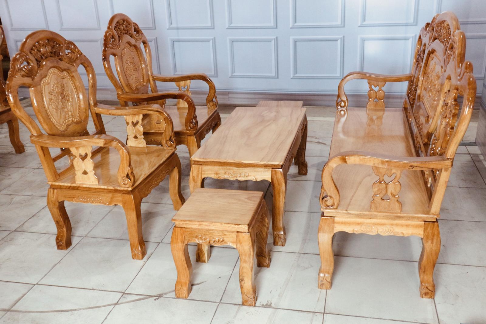 Salon Chuông Đào 6 Món Gỗ Căm Xe Mặt Gõ Đỏ