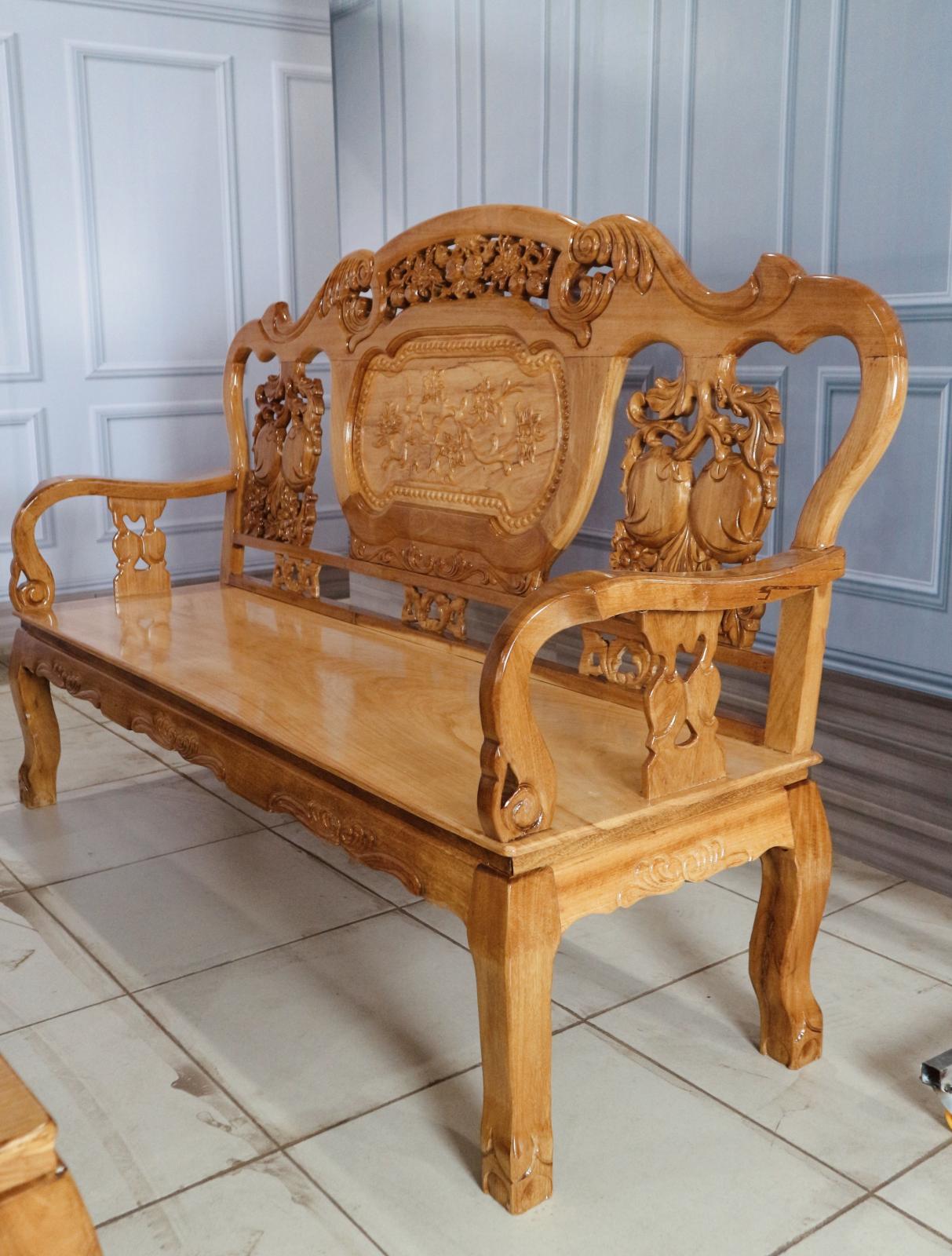 Salon Chuông Đào 6 Món Gỗ Căm Xe Mặt Gõ Đỏ - Ảnh 9