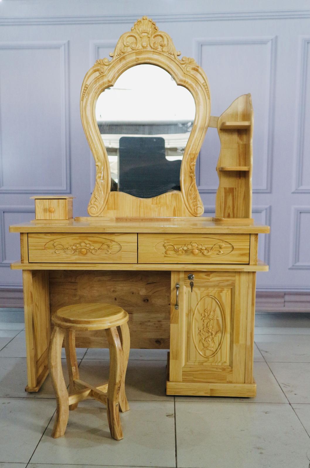 Bàn Phấn Gỗ Cao Su Sấy Cao Cấp