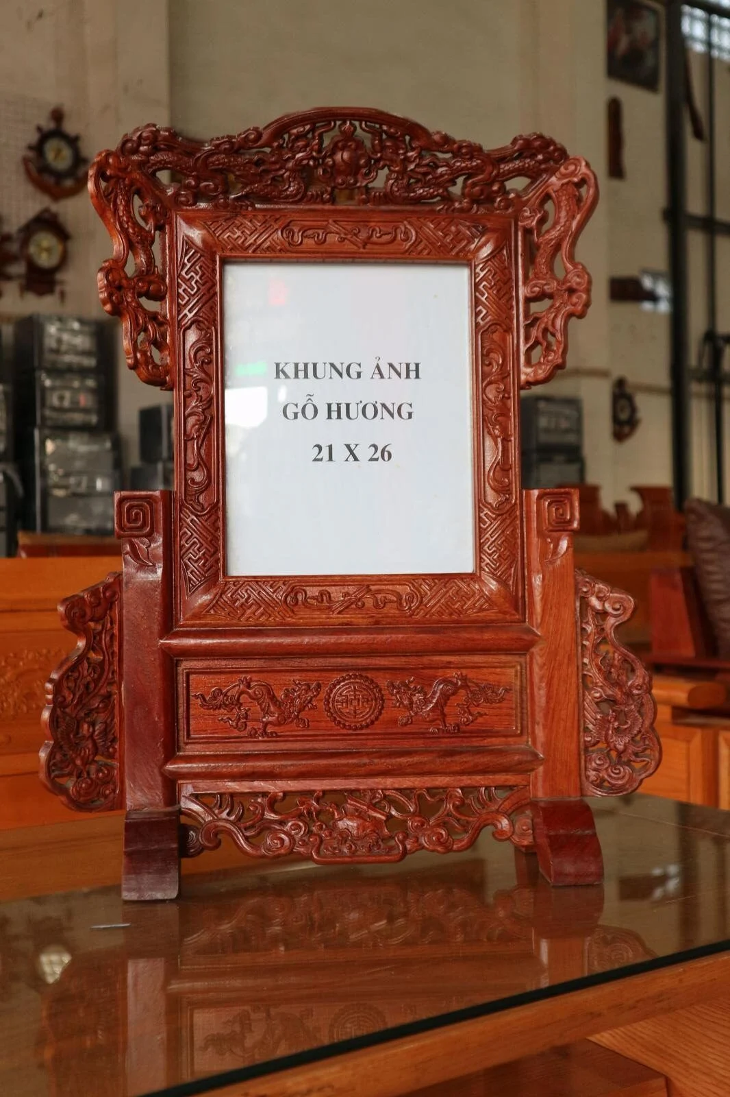Khung Ảnh Thờ Gỗ Hương Chạm Rồng Phượng Cao Cấp