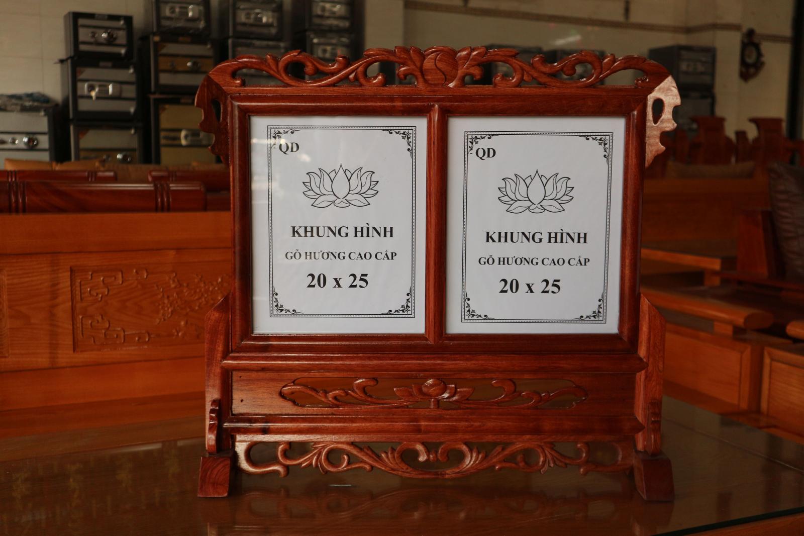 Khung Hình Thờ Đôi Gỗ Hương Cao Cấp - Ảnh 3