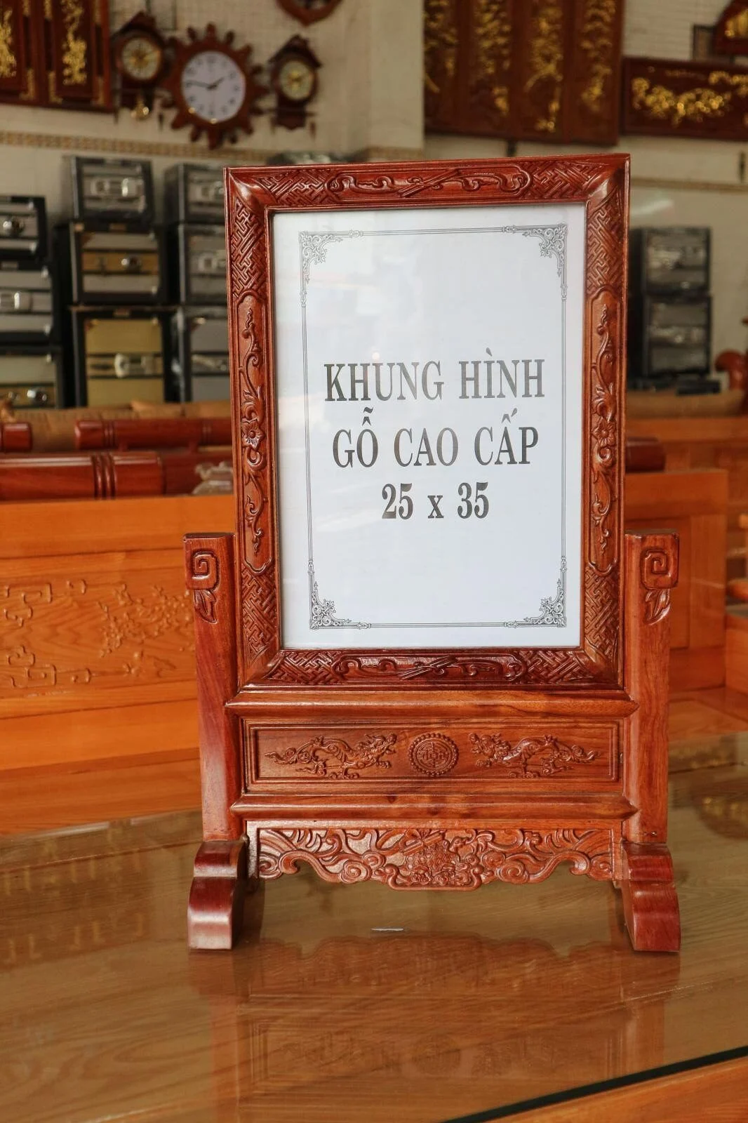 Khung Hình Thờ Gỗ Hương Cao Cấp 25x35