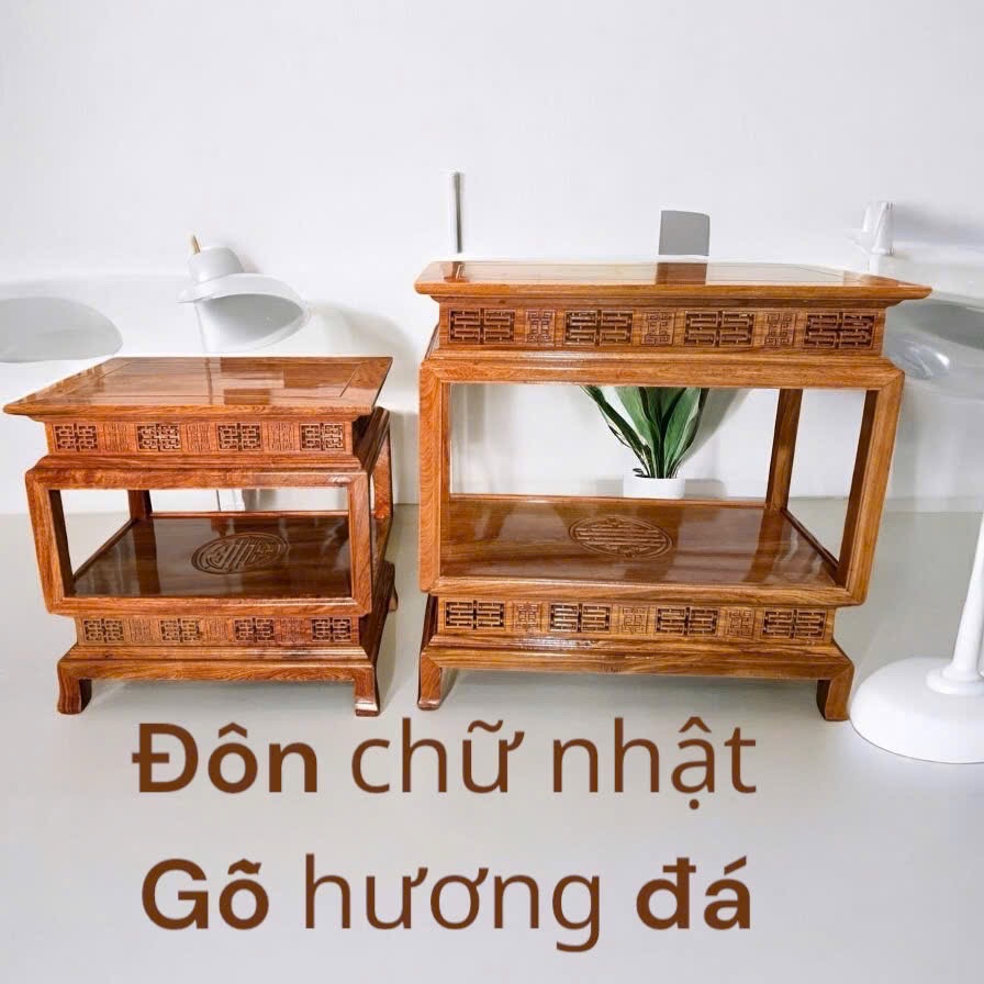 Đôn Chữ Nhật Gỗ Hương Đá