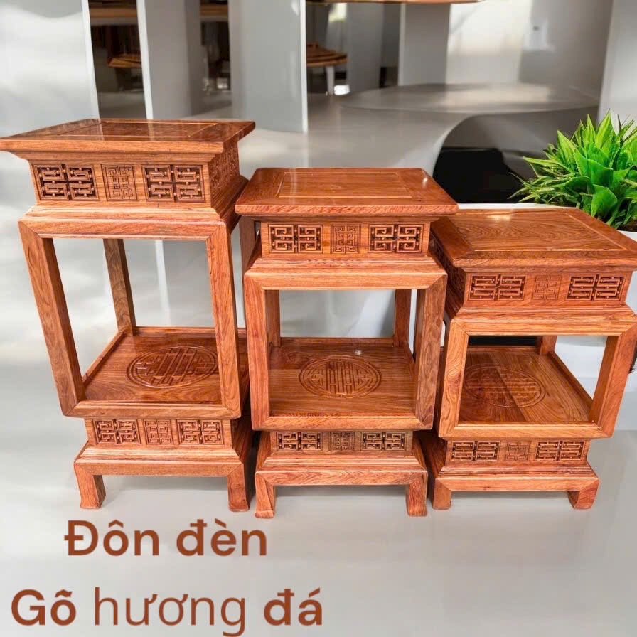 Đôn Đèn Gỗ Hương Đá Cao Cấp