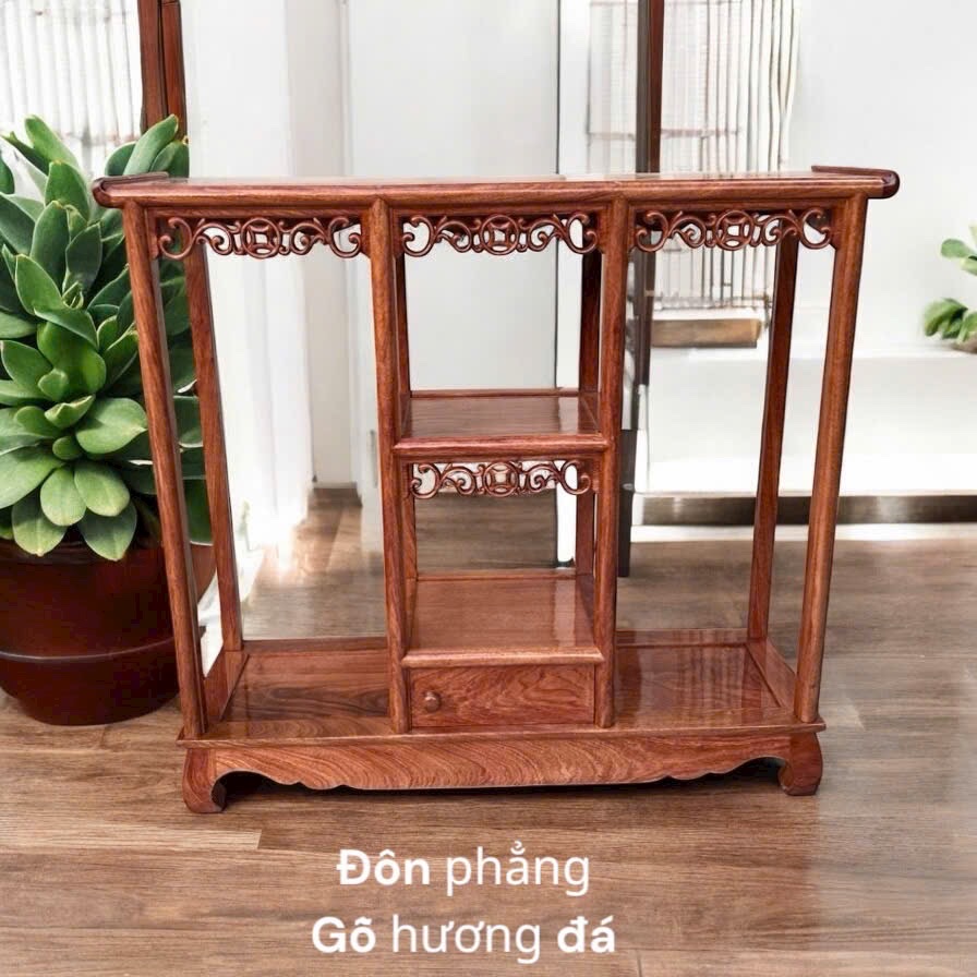 Đôn Phẳng Gỗ Hương Đá Cao Cấp