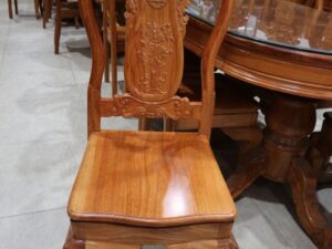 Alternative view of Bộ Bàn Ăn Gỗ Gõ Đỏ 8 Ghế Mặt Bàn Oval Nguyên Tấm 3cm