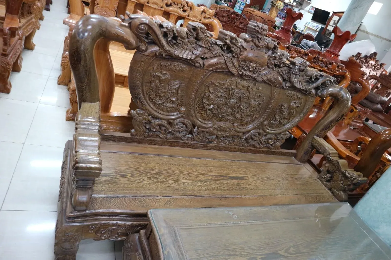 Salon Gỗ Mun Đuôi Công Bát Tiên Tay 12 Bộ 6 Món Đẳng Cấp - Ảnh 2