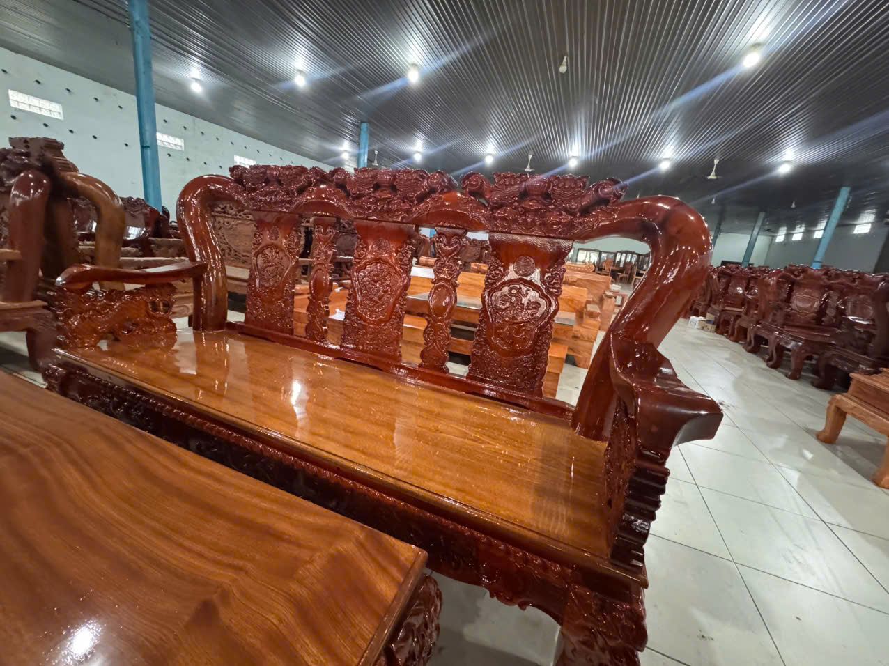 Salon Tay 14 Gỗ Tràm Tó Nghê Tay Nghê 6 Món Mặt Gỗ Xoan Đào - Ảnh 4