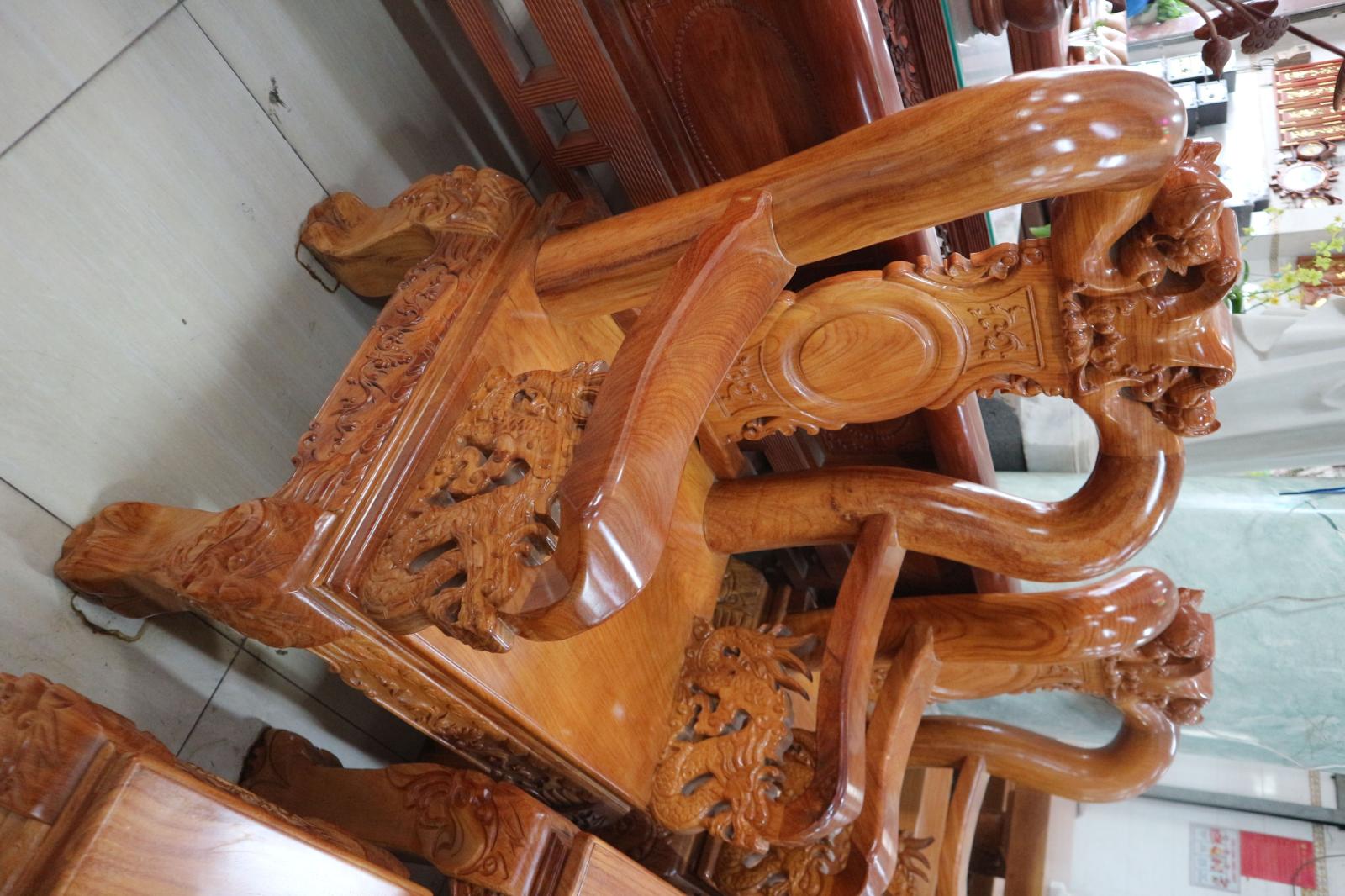 Salon Triện Tay 12 6 Món Gỗ Gõ Đỏ Lào - Ảnh 2