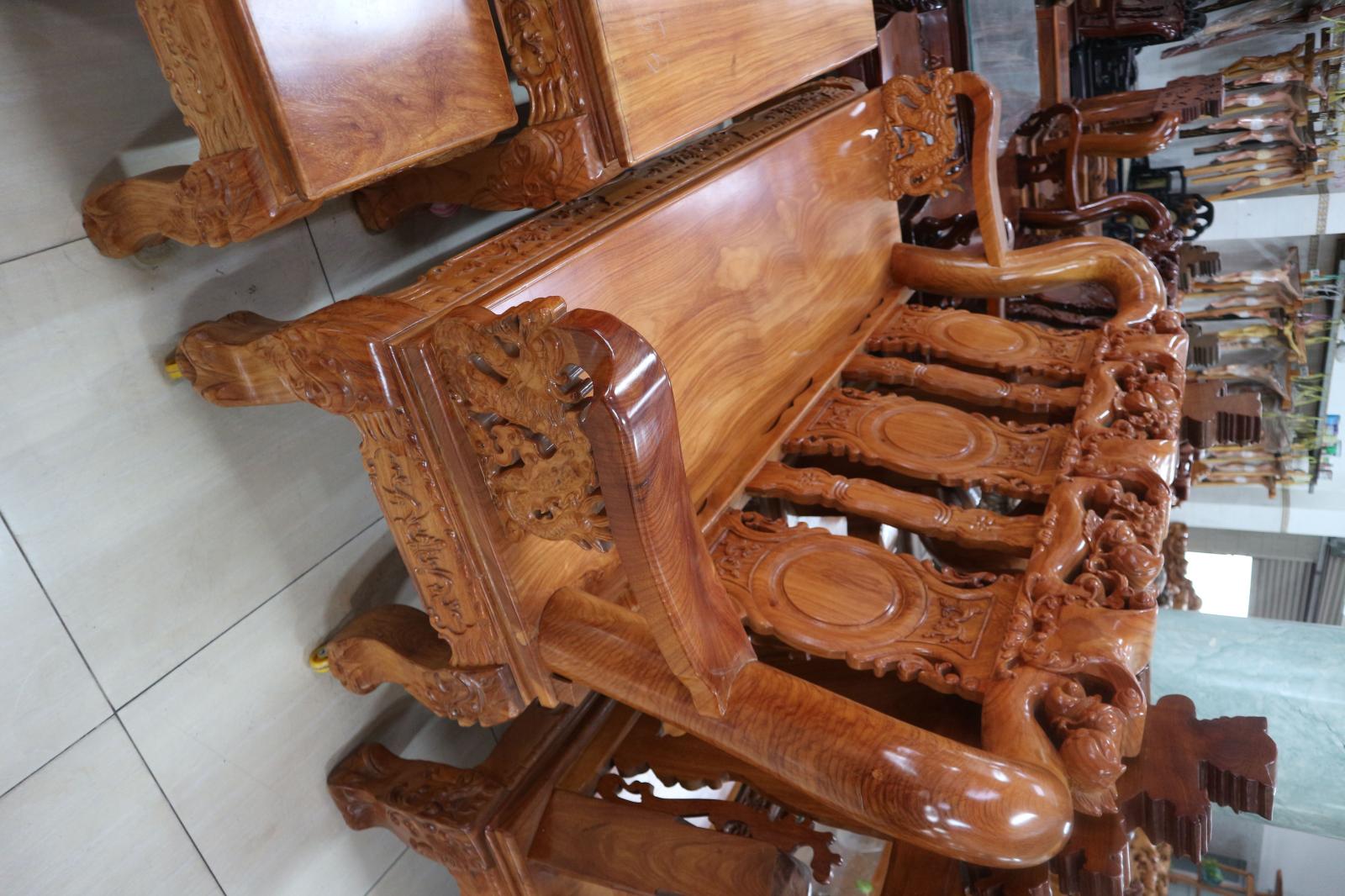 Salon Triện Tay 12 6 Món Gỗ Gõ Đỏ Lào - Ảnh 4