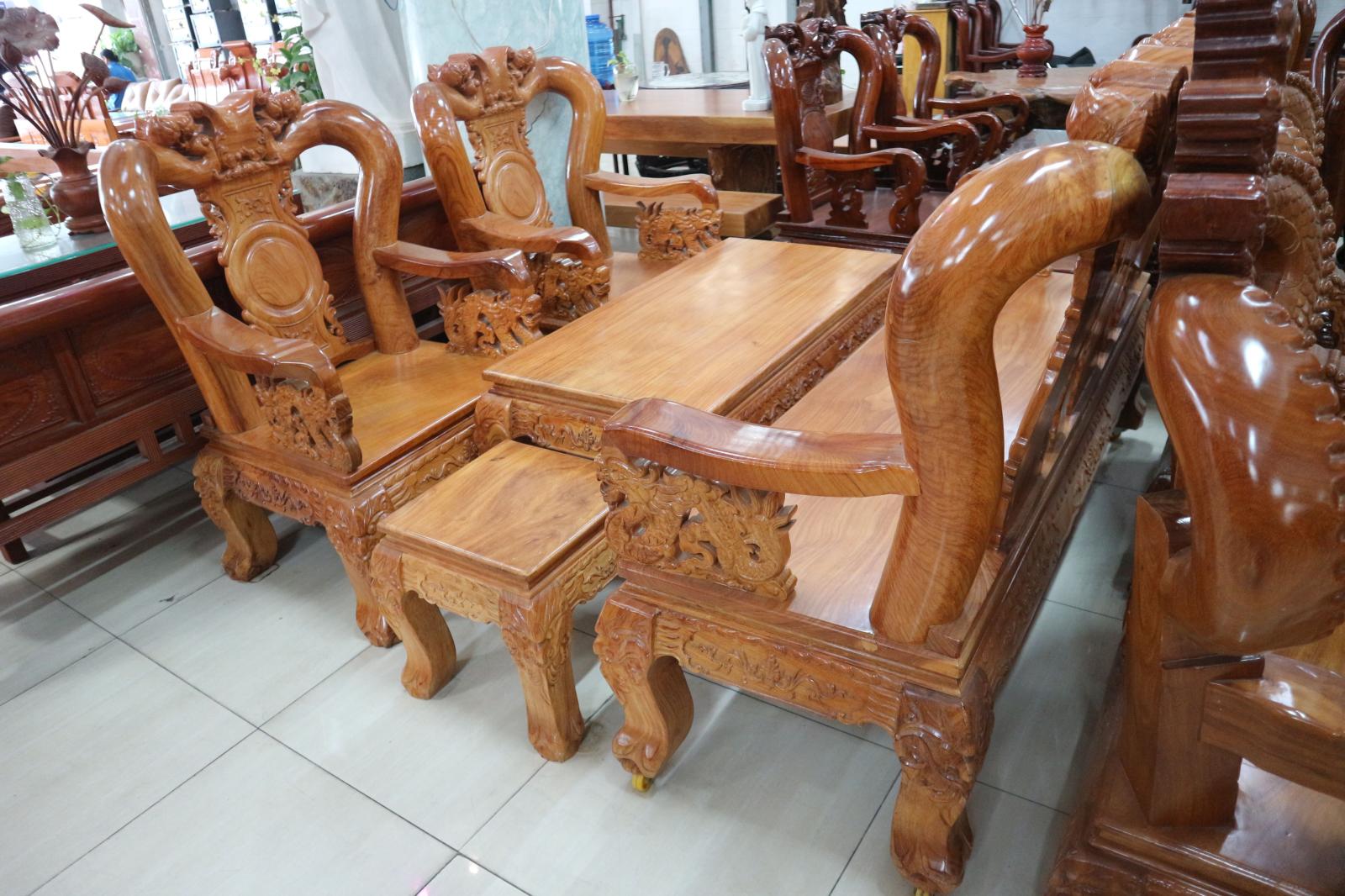 Salon Triện Tay 12 6 Món Gỗ Gõ Đỏ Lào - Ảnh 8