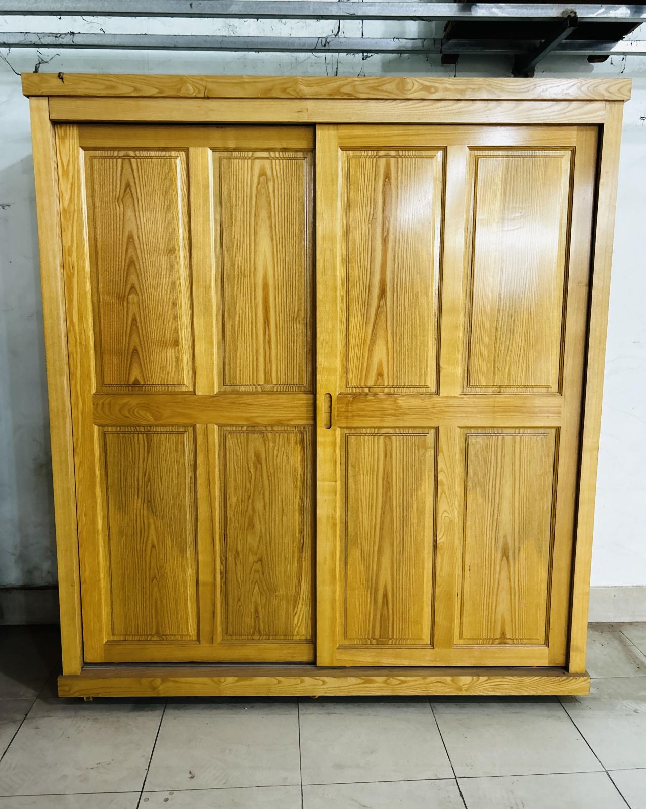 Tủ Quần Áo Cửa Lùa Gỗ Sồi Tự Nhiên
