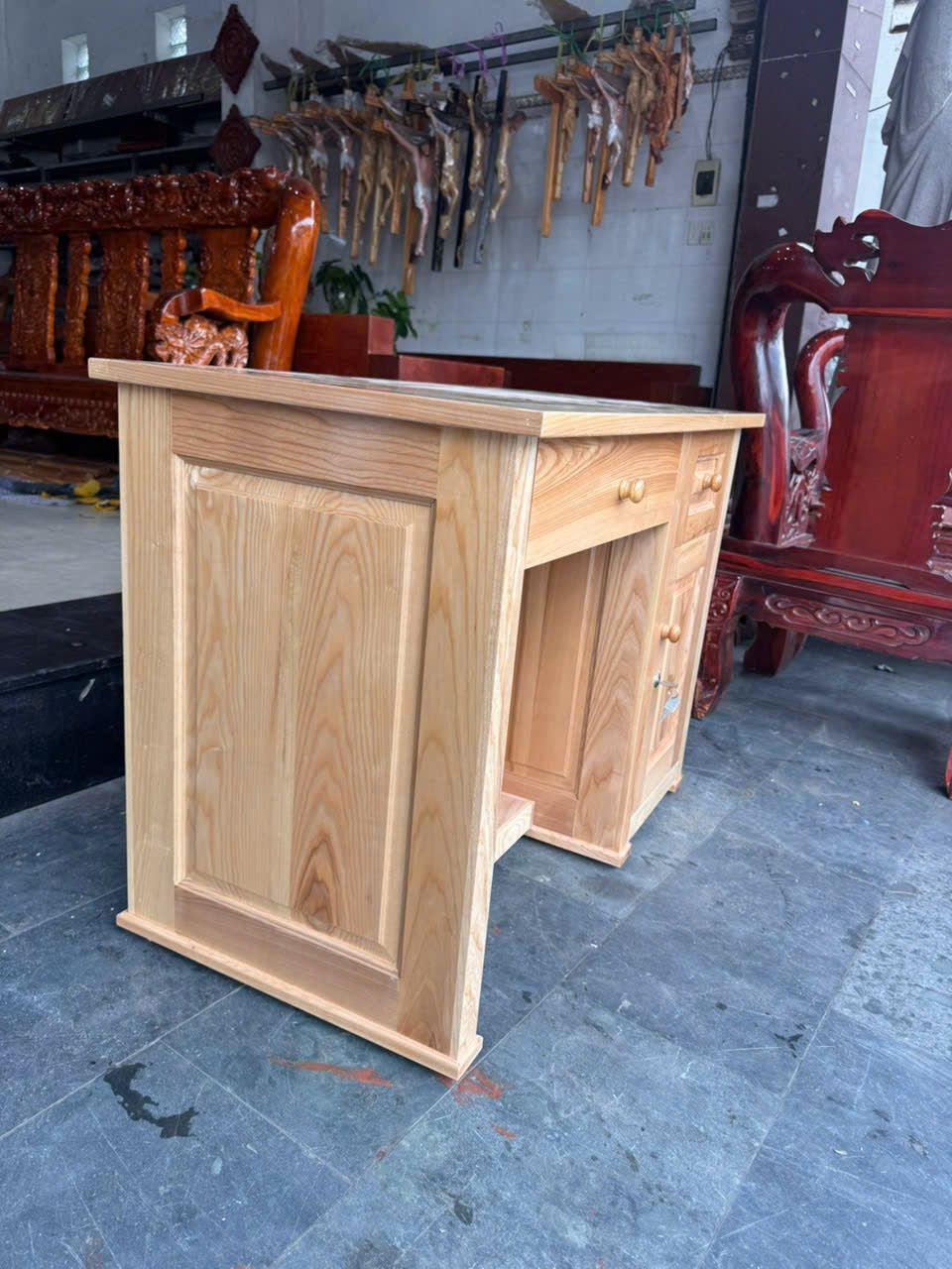 Bàn Làm Việc Gỗ Sồi Nga 50 x 100 cm Thiết Kế Hiện Đại