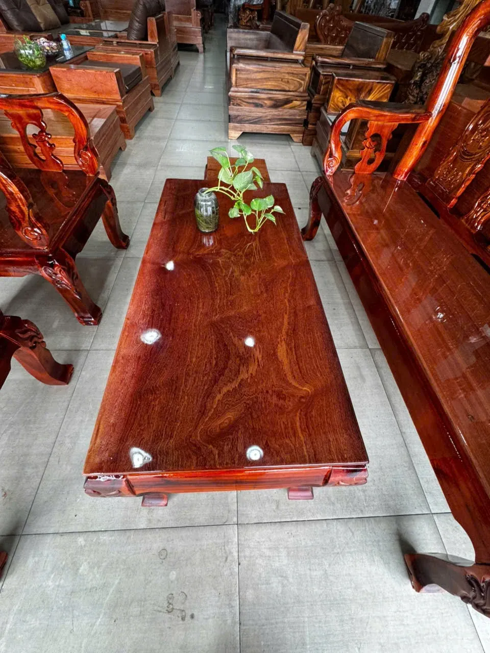 SALON GỖ TRÀM MẶT XOAN TAY 8 – 6 MÓN - Ảnh 2