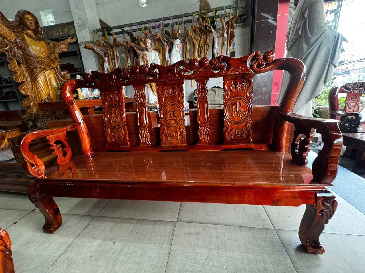 SALON GỖ TRÀM MẶT XOAN TAY 8 – 6 MÓN - Ảnh 6