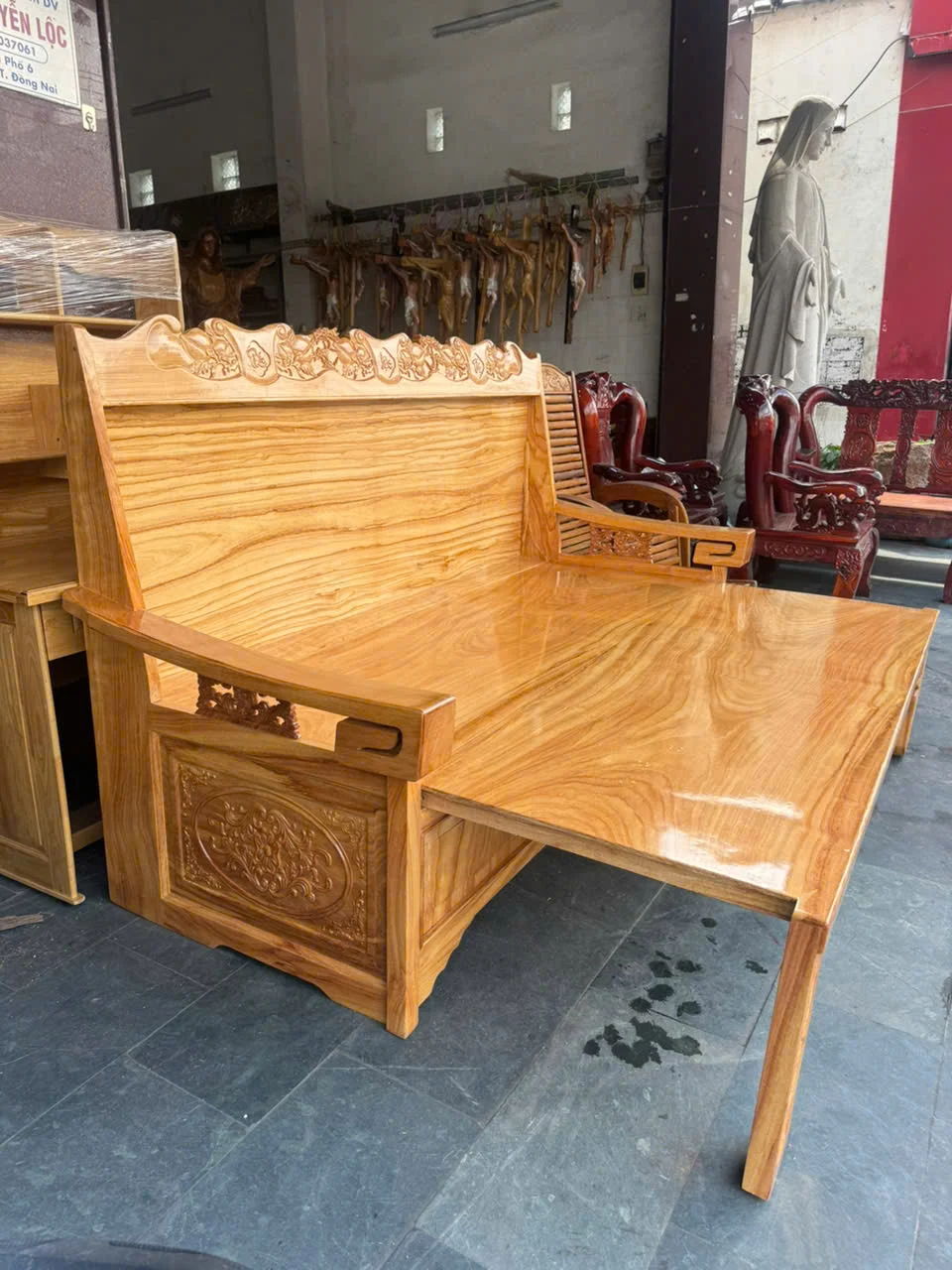 Trường Kỷ Gỗ Gõ Tự Nhiên – Sang Trọng - Ảnh 5